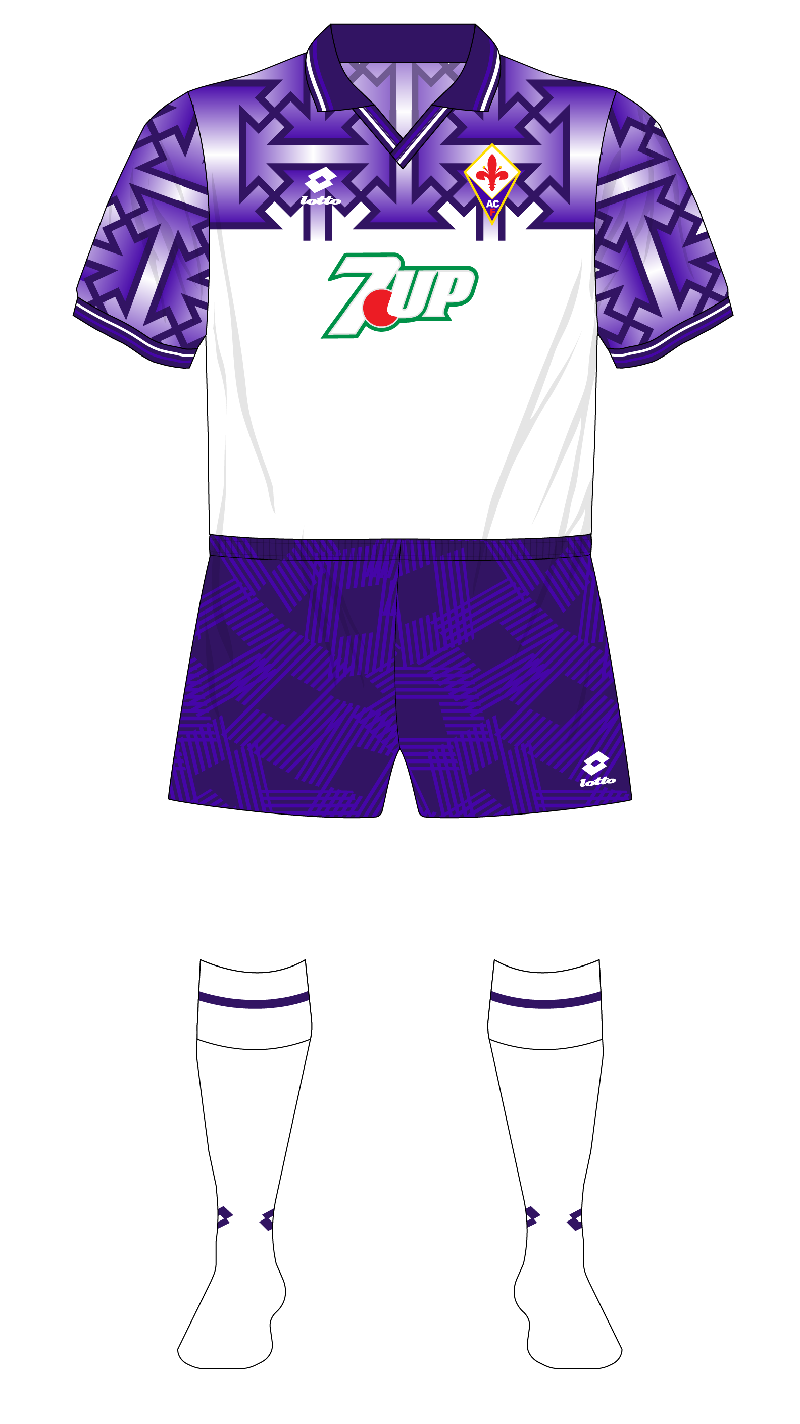 Fiorentina 1992-1993 Away Short Sleeve Football Shirt [As worn by  Batistuta, Dunga & Effenberg]