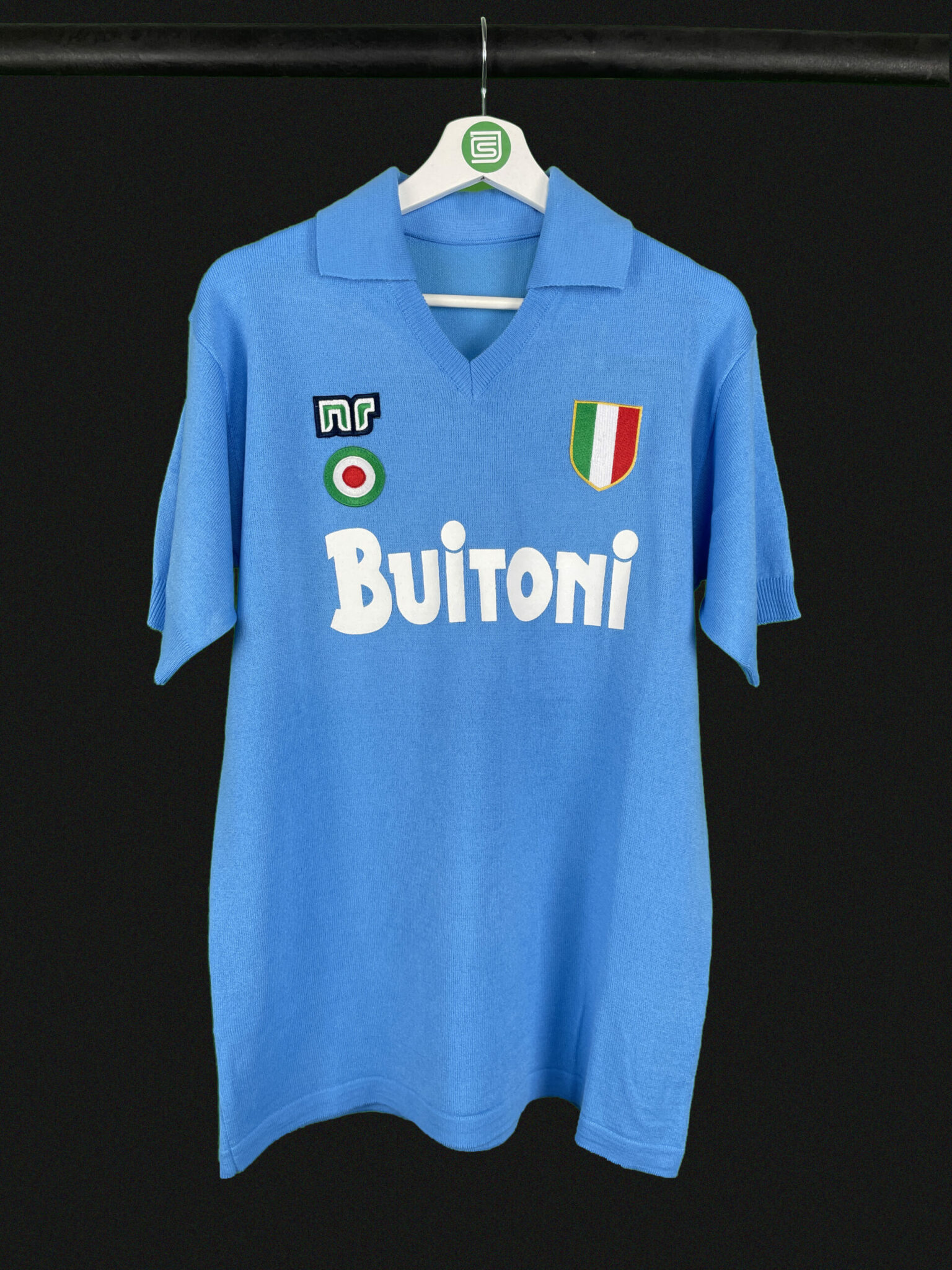 1 maglia MARADONA NAPOLI BUITONI 10 1987/88 tessuto acrilico vintage Calcio 