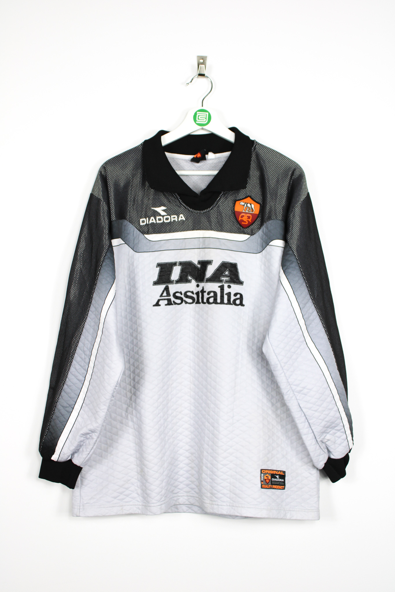 1999-00 AS Roma *MATCH ISSUE* GK jersey (#12) - XL 1999-00 AS Roma *MATCH ISSUE* GK jersey (#12) - XL