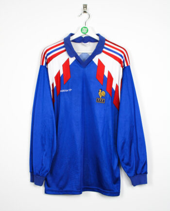 1990-92 France *PLAYER ISSUE* L/S home jersey #9 - L