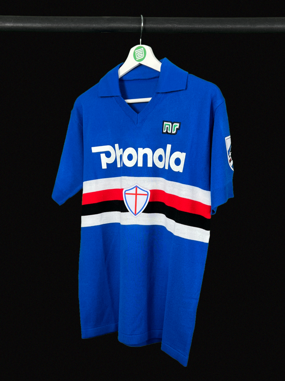 1986-87 Sampdoria 'NR - Nicola Raccuglia' home jersey (#10 MANCINI)