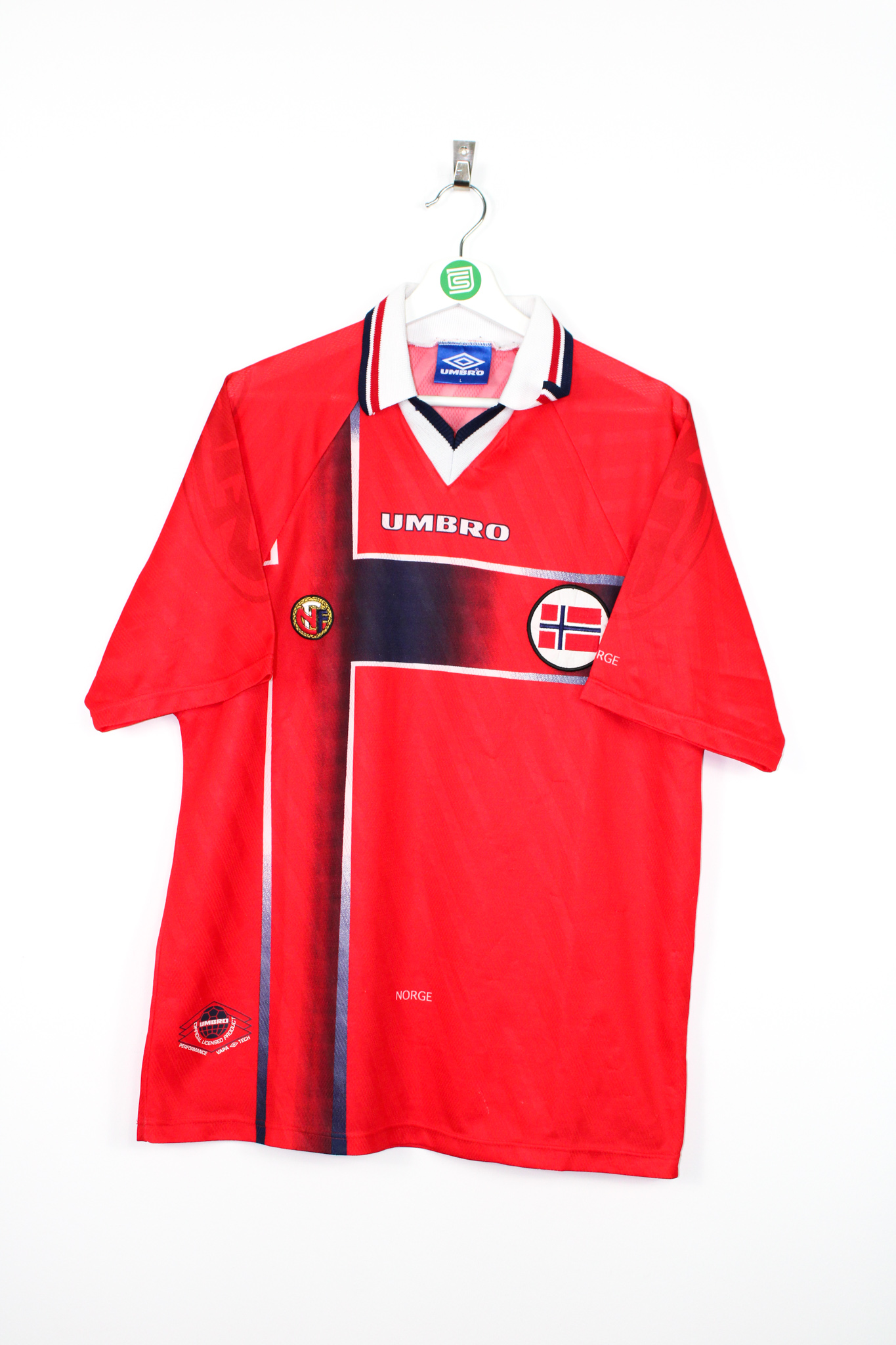 1997-98 Norway home jersey - L • RB - Classic Soccer Jerseys