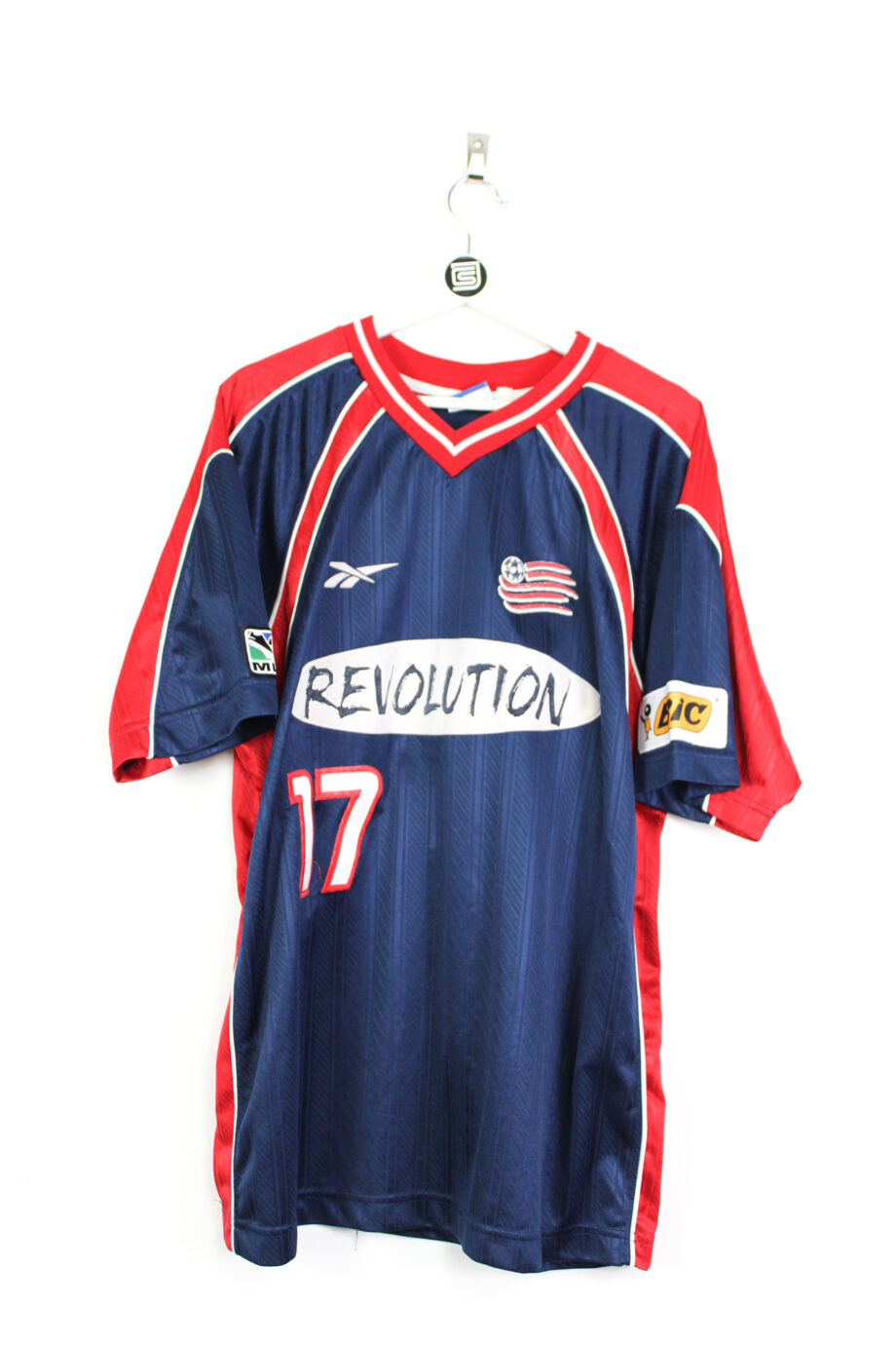 1998 New England Revolution *MATCH ISSUE* home jersey (#17 BEASLEY) - L