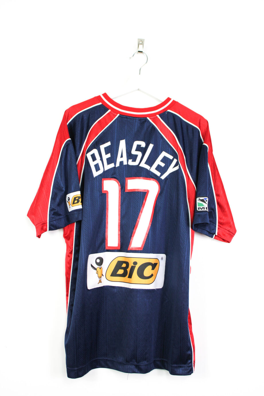 1998 New England Revolution *MATCH ISSUE* home jersey (#17 BEASLEY) - L