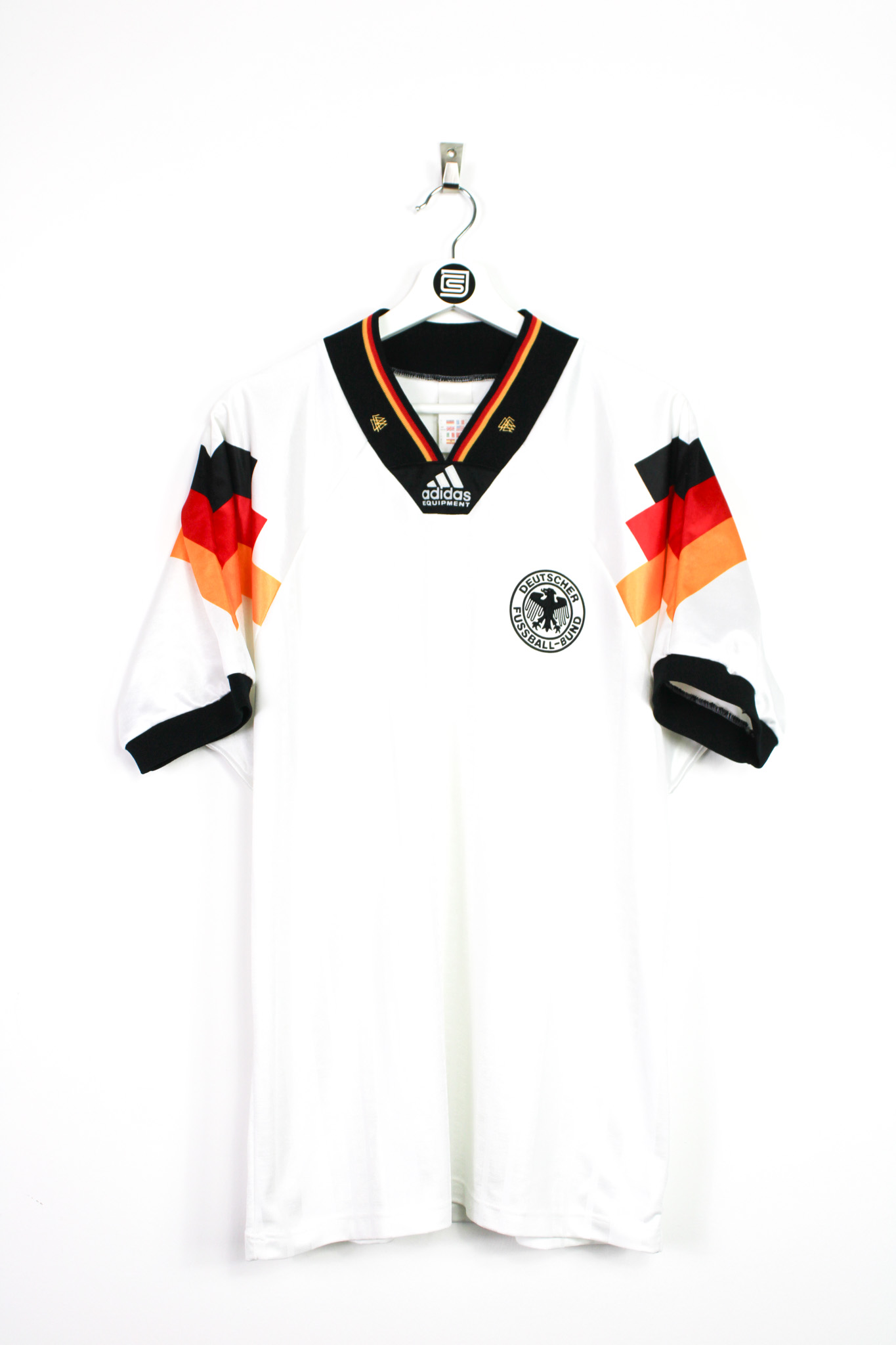 vintage 90s germany home soccer jersey shirt top adidas football white  Football