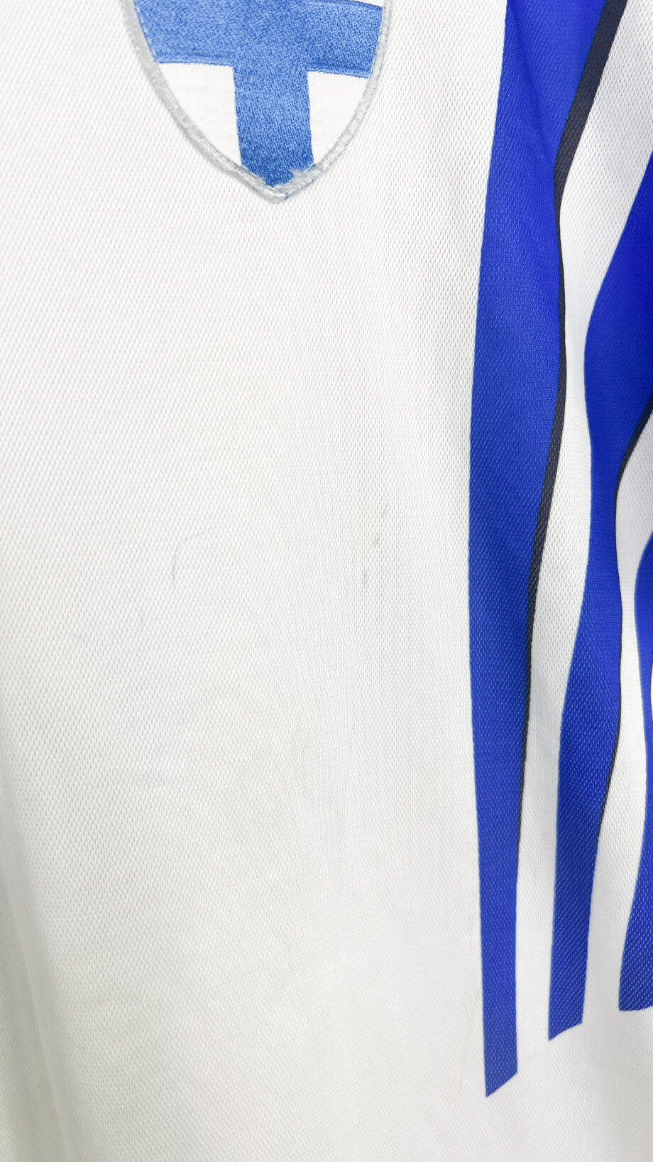 1996 FINLAND *MATCH WORN* home jersey (#11 Vanhala v. Hungary) - XL