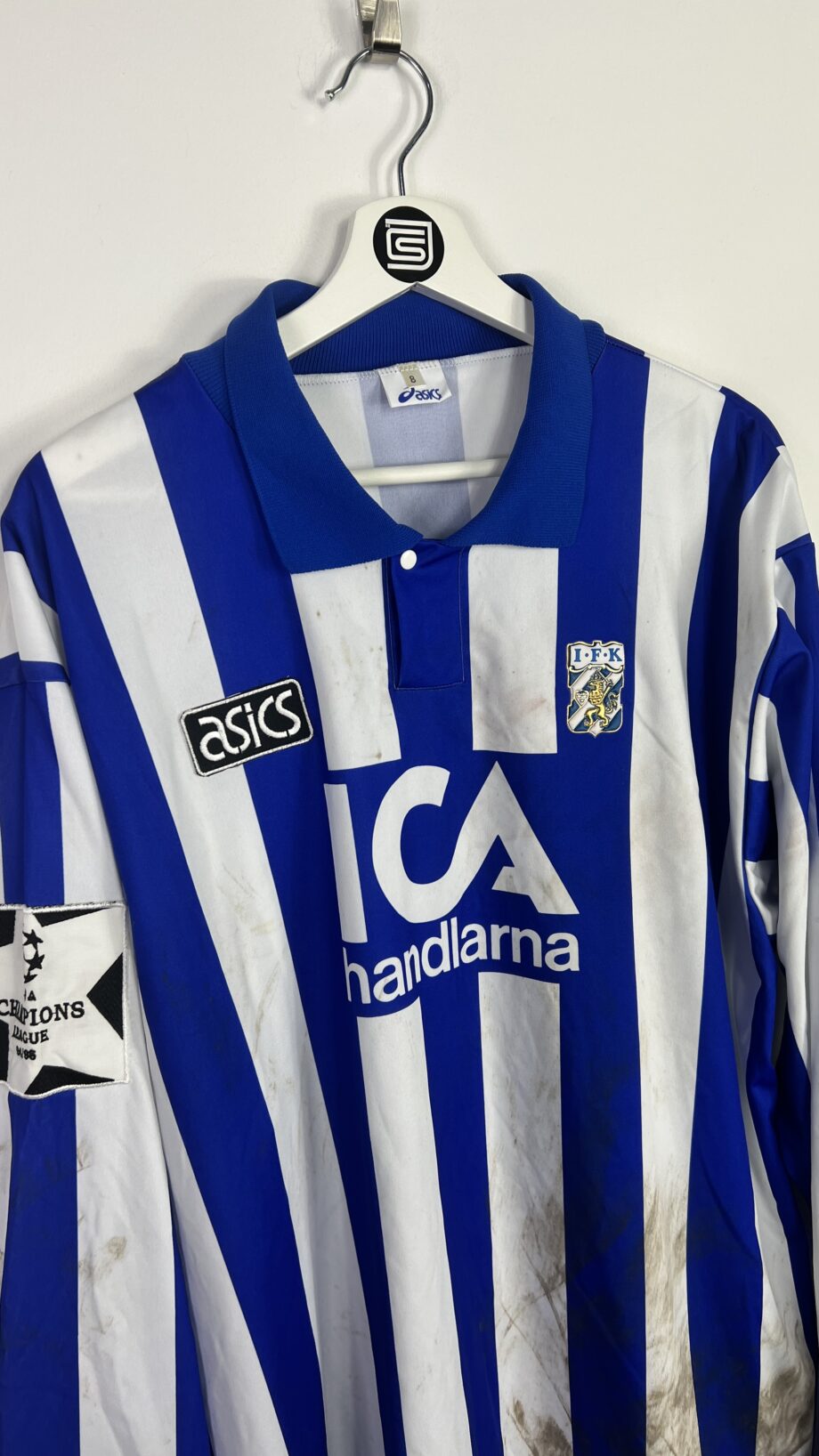 1994-95 IFK Göteborg *MATCH WORN* L/S home jersey (#15 WAHLSTEDT vs. Bayern Munich) - XL