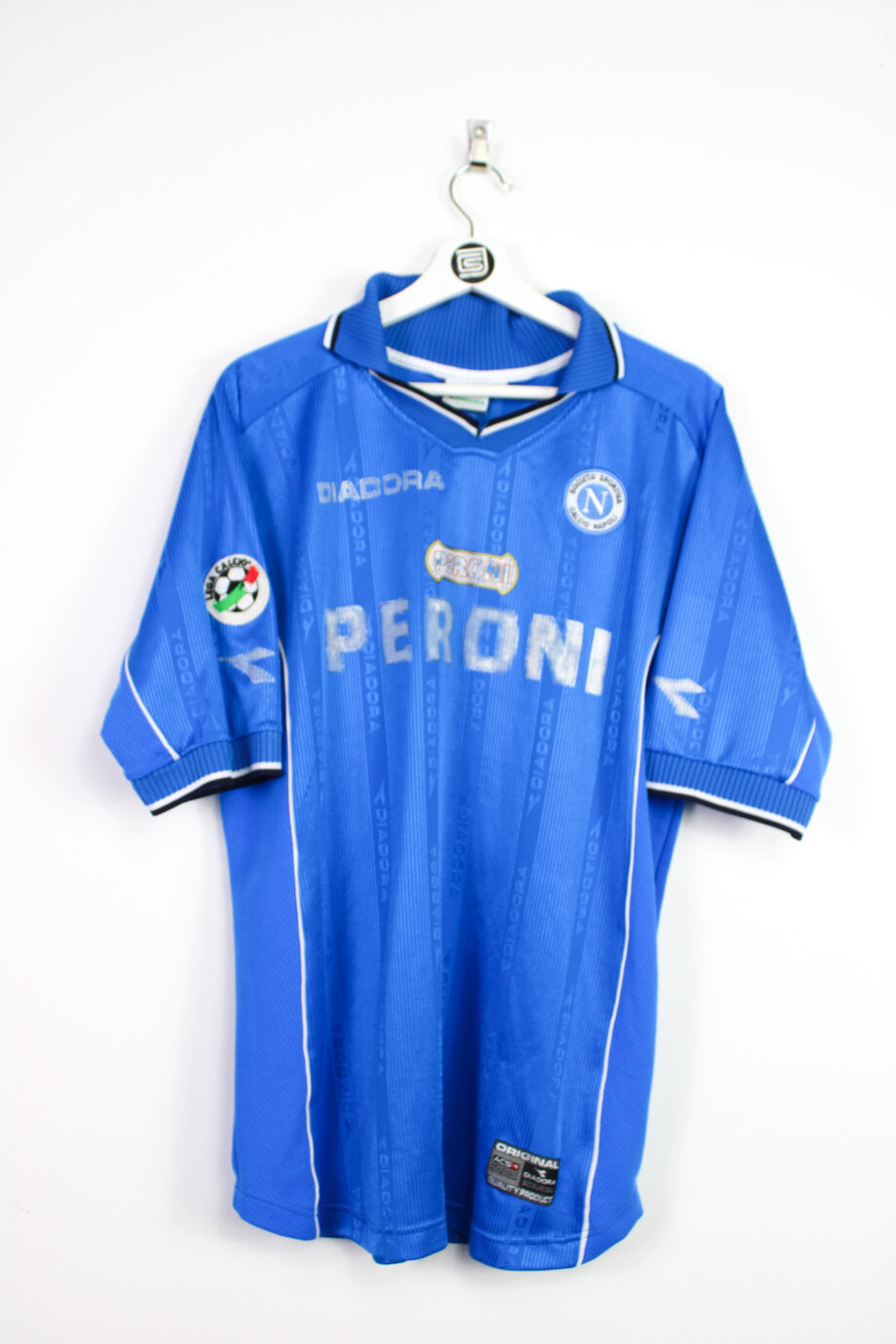 2000-01 Napoli *MATCH ISSUE* home jersey (#7 MORIERO) - XL