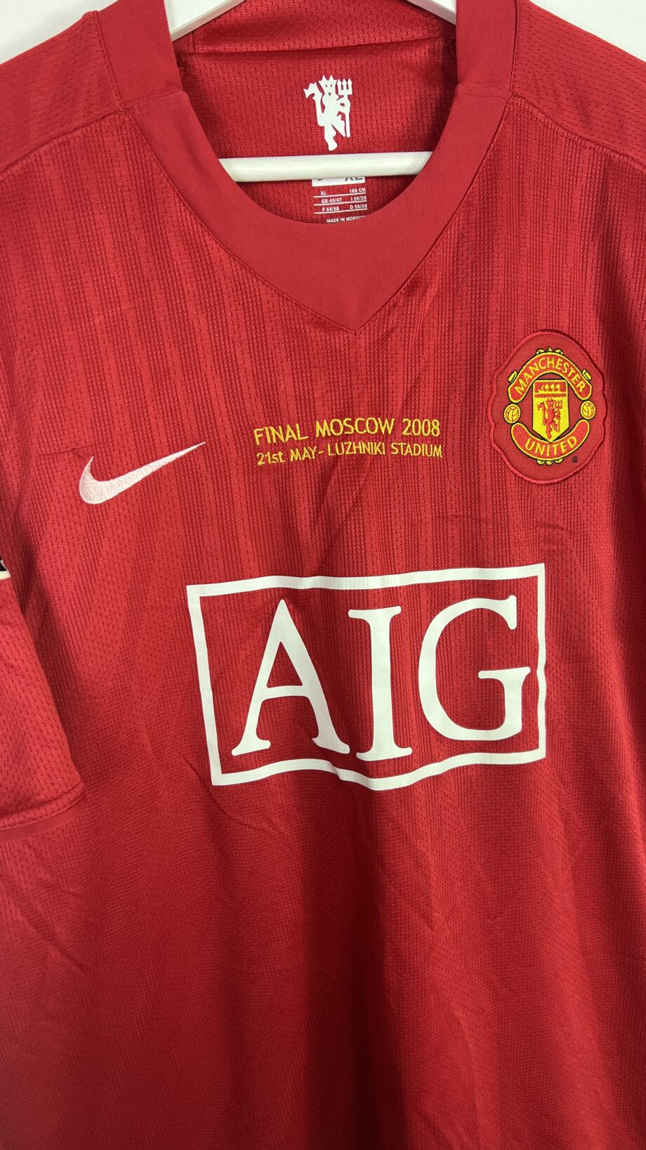 2007-09 Manchester United *2008 FINAL MOSCOW* home jersey (#7 RONALDO) - XL
