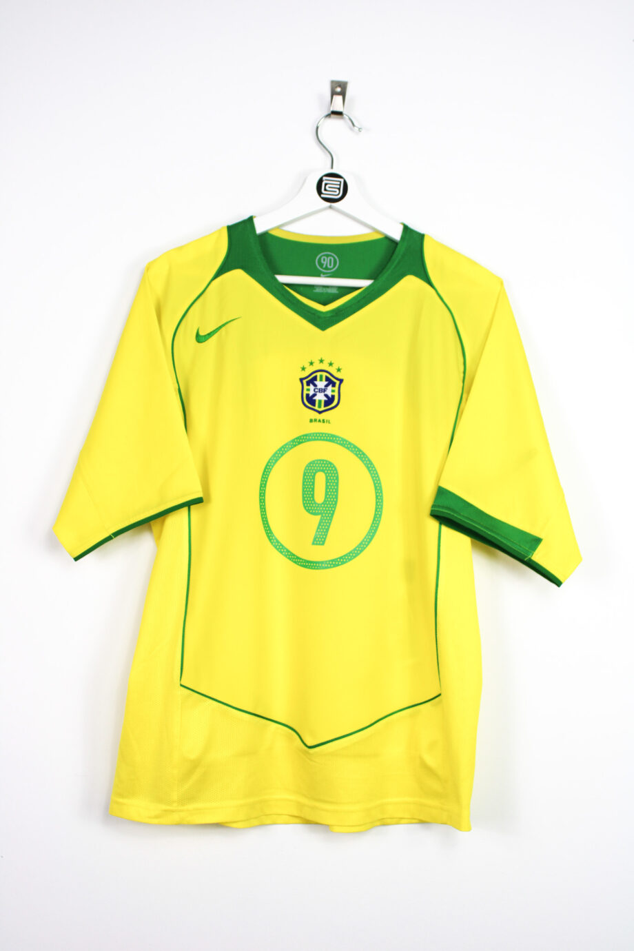 2004-06 Brazil home jersey (#9 RONALDO) - M