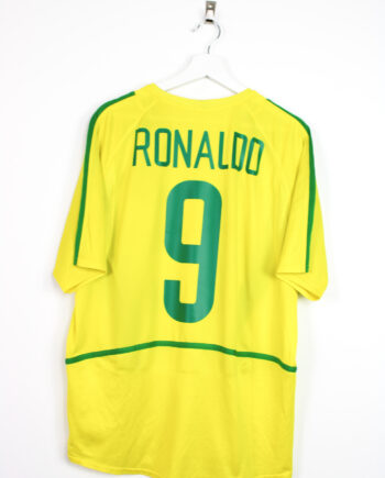 2002-04 Brazil home jersey (#9 RONALDO) - L