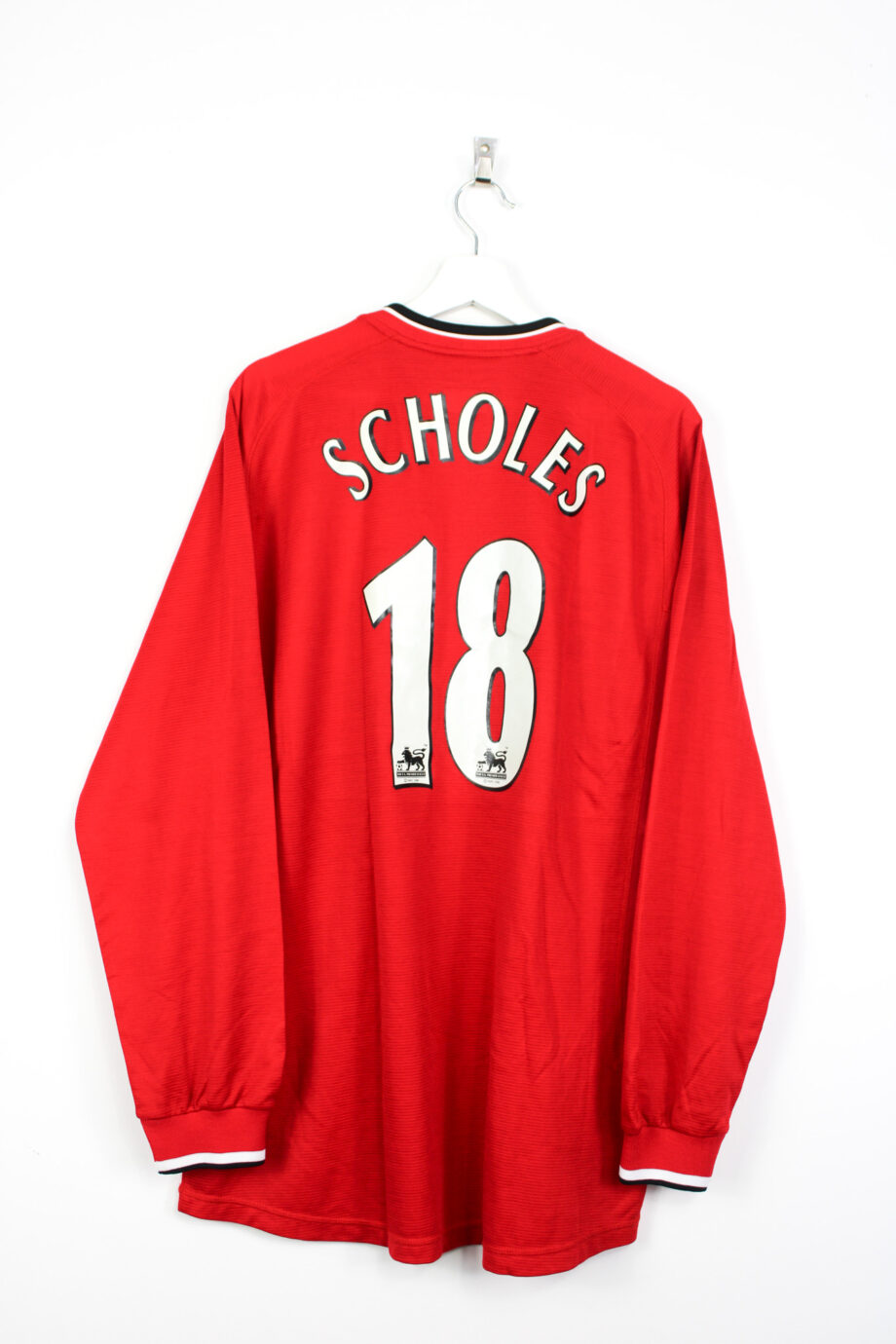 2000-02 Manchester United L/S home jersey (#18 SCHOLES) - XL
