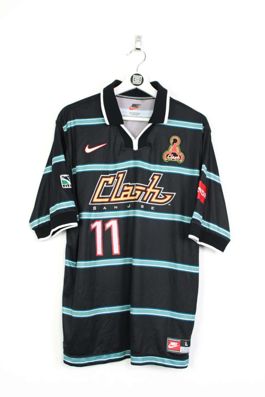 1998-99 San Jose Clash away jersey (#11 WYNALDA) - L