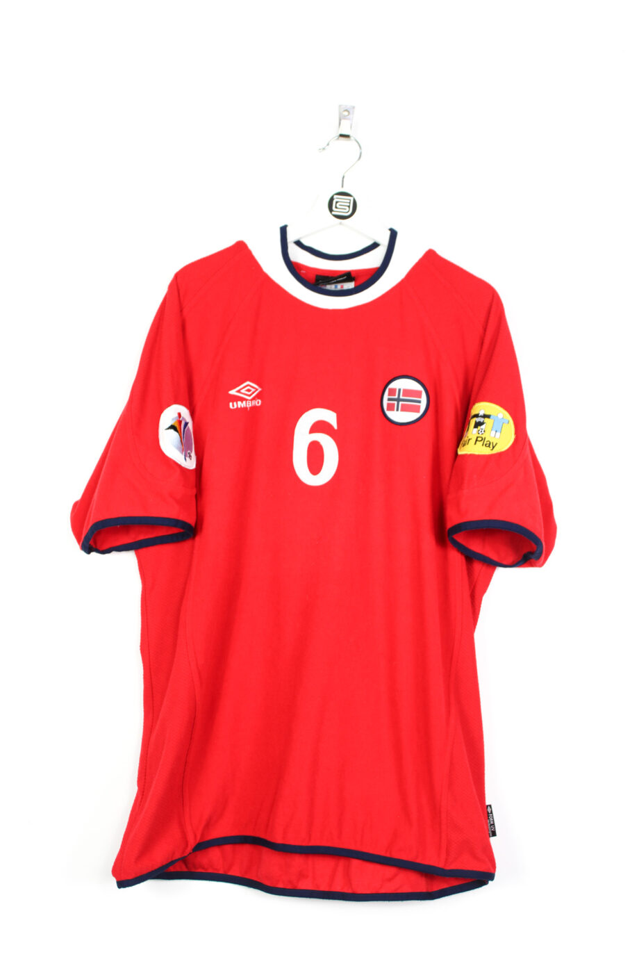 2000 Norway *MATCH ISSUE* home jersey (#6 SOLBAKKEN) - XL
