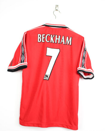 1999 Manchester United *TREBLE WINNERS* home jersey (#7 BECKHAM) - S