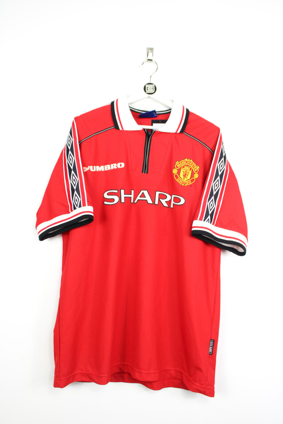 1998-00 Manchester United home jersey (#7 BECKHAM) - XL
