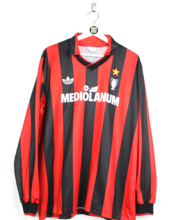 1990-91 AC Milan L/S *MATCH ISSUE* home jersey (#13 GALLI) - XL