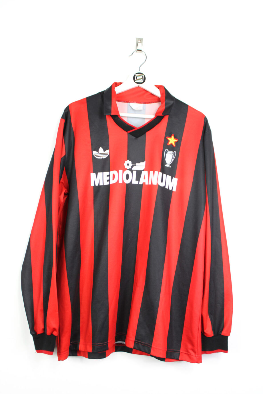 1990-91 AC Milan L/S *MATCH ISSUE* home jersey (#13 GALLI) - XL